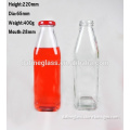 500ml sqaure shape fruit vinegar glass bottle, milky tea glass bottle beverage glass bottle
